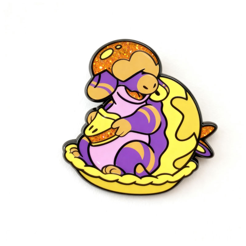 hard enamel pin+glitter+print