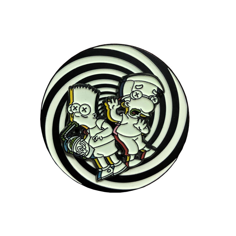 rotation soft enamel pin+glow in dark