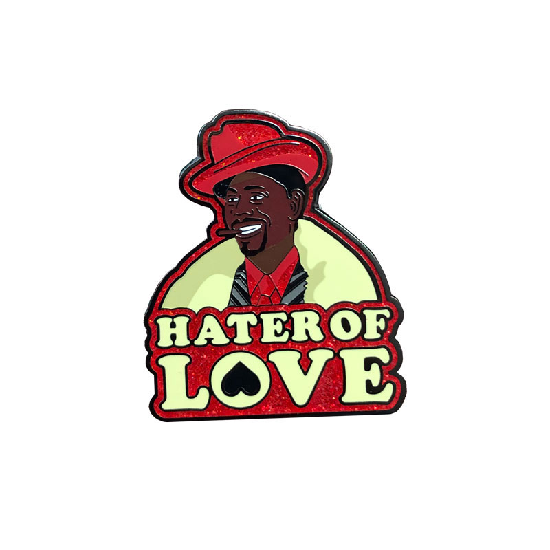 hard enamel pin+glitter+print