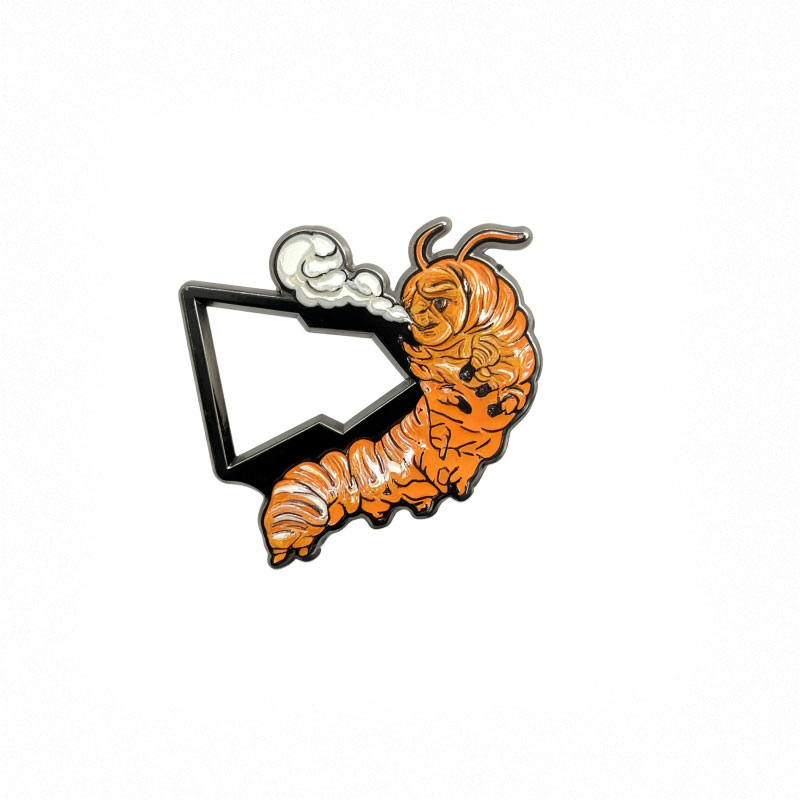 hard enamel pin+glitter+print