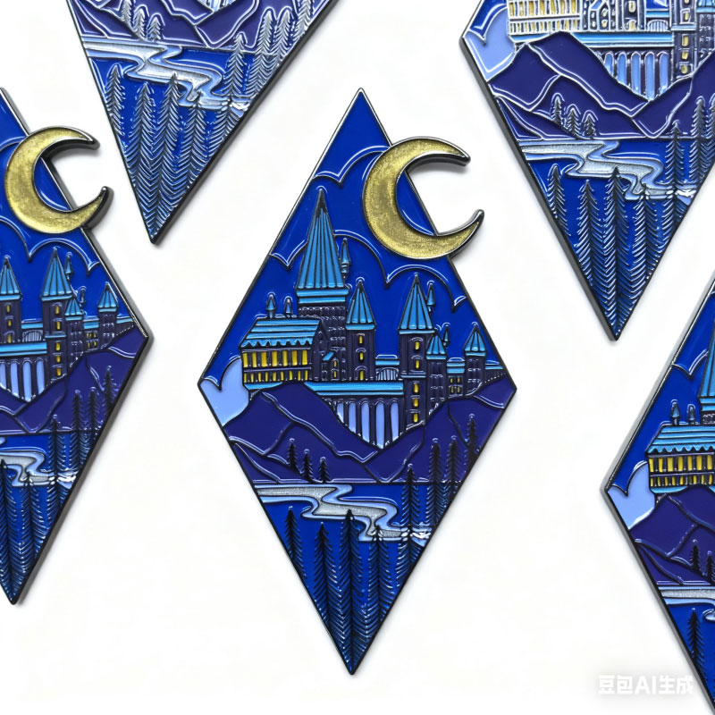 soft enamel pin+pearl powder